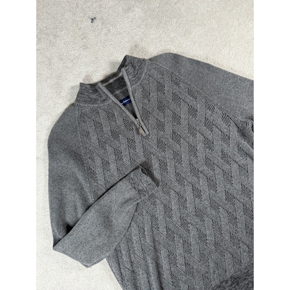 Tommy Bahama Men's Napa Ridge 1/4-Zip‎ Warm Cotton Jacquard Diamond Knit Sweater